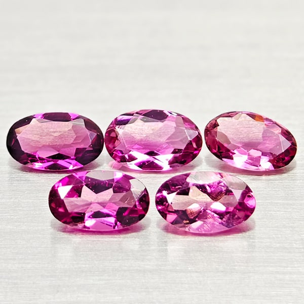 Natural Pink Tourmaline 1.06 Ct. 5 Pcs. Oval Shape Gemstones From Nigeria: Product ID: 807250957 Product Name: Natural Tourmaline Weight: 1.06 CT. Size: 5.3 x 3.2 x 2.1 to 5 x 3 x 1.7 MM. Shape: Oval Color: Pink Clarity:VSI Luster: Good Gems Origin: Nigeria Treatment: Unheat