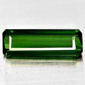 Natural Green Tourmaline 1.20 Ct. Octagon Shape 11.3 x 3.9 Mm Gemstone from Nigeria (1 of 3)