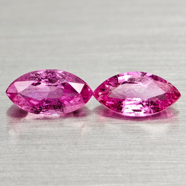 Natural Pink Sapphire 1.65 Ct. 2 Pcs Marquise Shape 4.2 x 8 Mm Gemstones From Madagascar: Product ID: 806162430 Product Name: Natural Pink Sapphire Weight: 1.65 CT. Size: 4.2 x 8 x 3.4 MM. Shape: Marquise Shape Color: Pink Clarity:VSI Luster: Good Gems Origin: Madagascar Treatment: Heated 