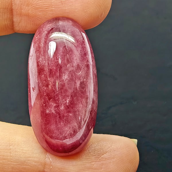 Natural Pink Red Ruby 48.74 Ct. Oval Cabochon Shape 30 x 15 Mm Gemstone From Madagascar (1 of 3)