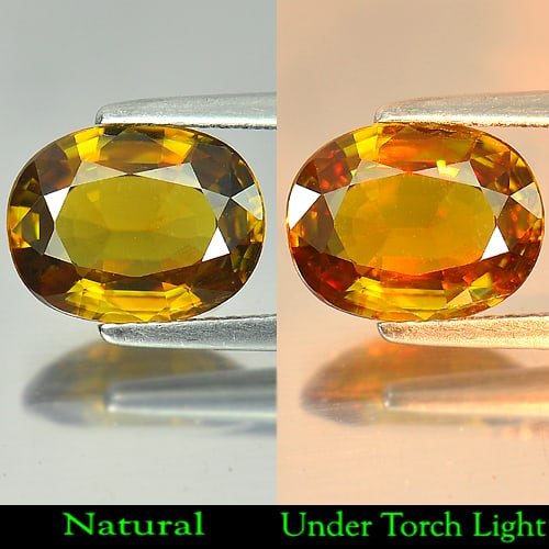 Natural Multi Color Titanium Sphene Rainbow Spark 2.72 Ct. VVS Oval Shape 10.3 x 8 Mm. Gemstone: Product ID: 806507733 Product Name: Natural Sphene Weight: 2.72 CT. Size: 10.3 x 8 x 4 MM. Shape: Oval Color: Multi-Color Clarity:VVS Luster: Good Gems Origin: Madagascar Treatment: Unheated Crystal S