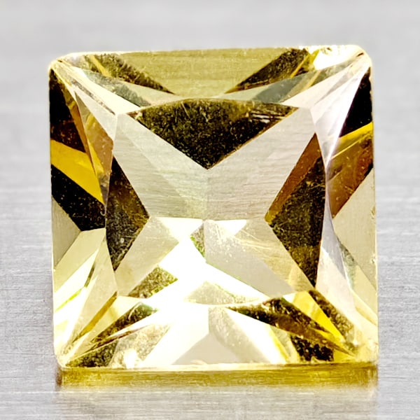Natural Yellow Citrine 1.47 Ct Square Princess Cut 6.9 Mm Gemstone From Brazil: Product ID: 801815051 Product Name: Natural Citrine Weight: 1.47 CT. Size: 6.9 x 6.9 x 4.6 MM. Shape: Square Princess Cut Color: Yellow Clarity:IF Luster: Good Gems Origin: Brazil Treatment: Unheated 