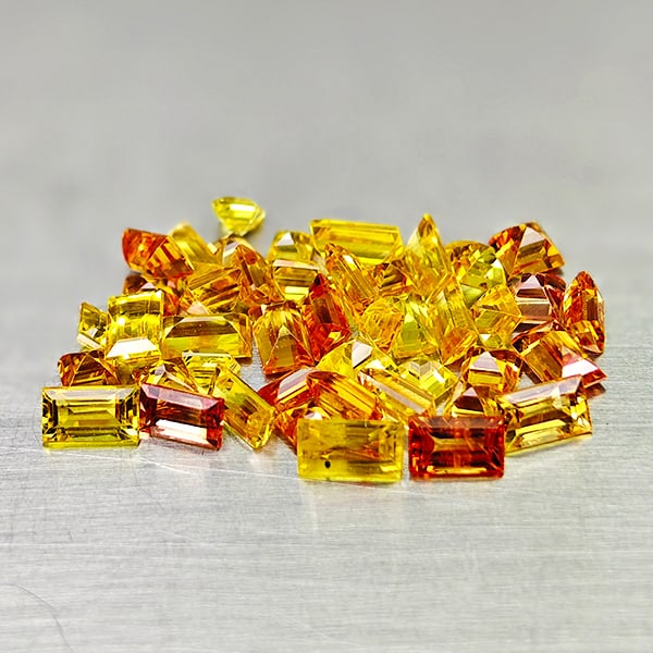 Natural Orange Yellow Sapphire 4.37 Ct. 44 Pcs Mixed Size Gemstones From Tanzania (1 of 3)