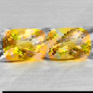 Natural Yellow Citrine 2.55 Ct. 2 Pcs Cushion Checkerboard Cut 8.3 x 6.3 Mm Gemstones From Brazil: Product ID: 801815255 Product Name: Natural Citrine Weight: 2.55 CT. Size: 8.3 x 6.3 x 4.3 MM. Shape: Cushion Checkerboard Cut Color: Yellow Clarity:VVS - VSI Luster: Good Gems Origin: Brazil