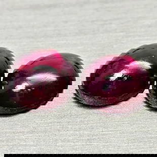 Natural Purplish Pink Rhodolite Garnet 2.46 Ct. 2 Pcs Round Cabochon Shape 6.2 Mm. Gemstones: Product ID: 802936756 Product Name: Natural Rhodolite Weight: 2.46 CT. Size: 6.2 x 6.2 x 3 MM. Shape: Round Cabochon Color: Purplish Pink Clarity:Semi - Transparent Luster: Good Gems Origin:
