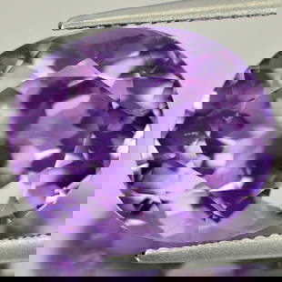 Natural Purple Amethyst 11.49 Ct. Oval Shape 15.4 x 12.9 Mm. Gemstone Unheated From Brazil: Product ID: 800320915 / Product Name: Natural Amethyst / Weight: 11.49 CT. / Size: 15.4 x 12.9 x 10.1 MM. / Shape: Oval / Color: Purple / Clarity:VSI / Luster: Good / Gems Origin: Brazil / Treatment: