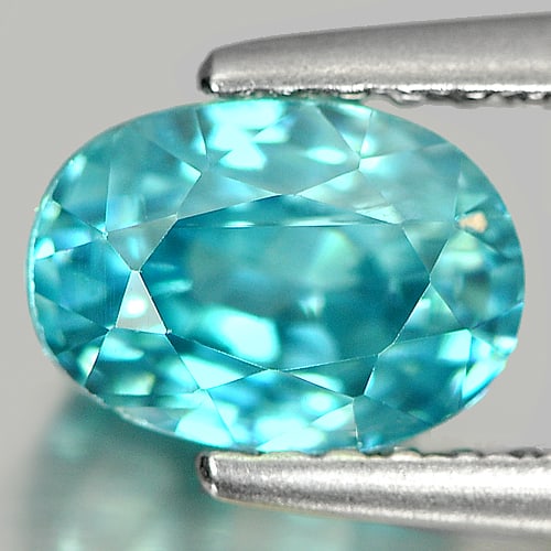 Natural Blue Zircon 1.80 Ct. Oval Shape 7 x 5 Mm Gemstone From Cambodia: Product ID: 807717323 Product Name: Natural Zircon Weight: 1.80 CT. Size: 7 x 5 x 4.6 MM. Shape: Oval Color: Blue Clarity:VSI Luster: Good Gems Origin: Cambodia Treatment: Heated Crystal Structure: Te