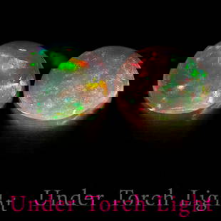 Natural Multi Color Opal 1.18 Ct. 2 Pcs Round Cabochon Shape 7 Mm Gemstones From Ethiopia: Product ID: 818728220 Product Name: Natural Opal Weight: 1.18 CT. Size: 7 x 7 x 3.2 MM. Shape: Round Color: Multi-Color Clarity:Semi - Transparent Luster: Good Gems Origin: Ethiopia Treatment:
