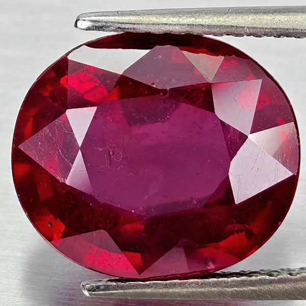 Natural Red Ruby 8.53 Ct. Oval Shape 12.5 x 10.8 Mm Gemstone From Madagascar (1 of 3)