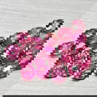 Natural Pinkish Red Ruby 1.14 Ct. 20 Pcs Round Shape 2.3 Mm Gemstones From Thailand: Product ID: 805935389 Product Name: Natural Ruby Weight: 1.14 CT. Size: 2.3 x 2.3 x 1.3 MM. Shape: Round Color: Pinkish Red Clarity:VSI - SI1 Luster: Good Gems Origin: Thailand Treatment: Heated
