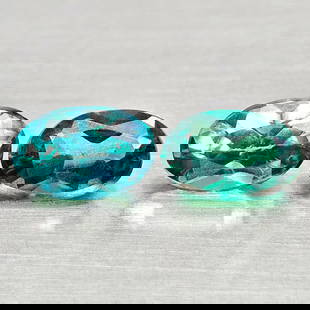 Natural Bluish Green Topaz 1.05 Ct. 2 Pcs Oval Shape 4.9 x 3.9 Mm Gemstones From Brazil: Product ID: 807168082 Product Name: Natural Topaz Weight: 1.05 CT. Size: 4.9 x 3.9 x 2.7 MM. Shape: Oval Color: Bluish Green Clarity:VSI Luster: Good Gems Origin: Brazil Treatment: Treated Crystal