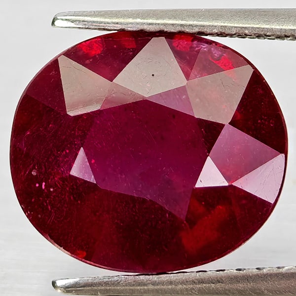 Natural Red Ruby 8.73 Ct. Oval Shape 13.5 x 11.3 Mm Gemstone From Madagascar (1 of 3)
