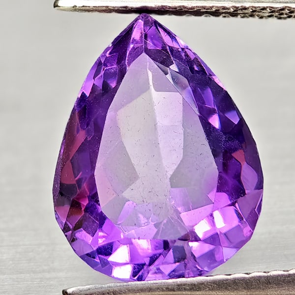 Natural Purple Amethyst 5.80 Ct. Pear Shape 12.6 x 9.5 Mm Gemstone From Brazil (1 of 3)