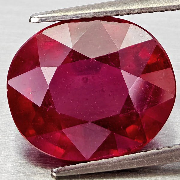 Natural Red Ruby 8.65 Ct. Oval Shape 12.8 x 11 Mm Gemstone From Madagascar (1 of 3)