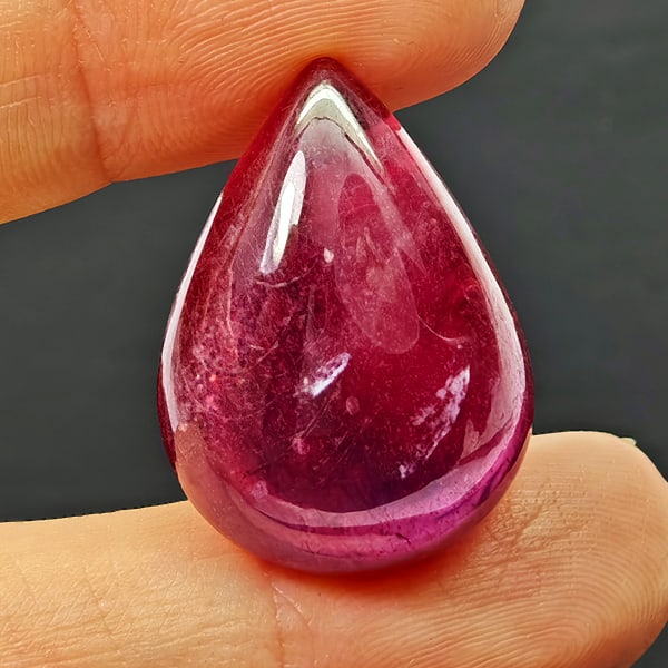 Natural Pink Red Ruby 31.62 Ct. Pear Cabochon Shape 23 x 17 Mm Gemstone From Madagascar (1 of 3)