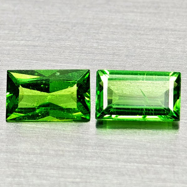 Natural Green Tsavorite Garnet 0.58 Ct. 2 Pcs Baguette Shape 5.1 x 3.1 Mm Gemstones From Tanzania: Product ID: 803005042 Product Name: Natural Tsavorite Weight: 0.58 CT. Size: 5 x 3.1 x 1.7 MM. Shape: Baguette Color: Green Clarity:SI1 Luster: Good Gems Origin: Tanzania Treatment: Unheated Crystal S