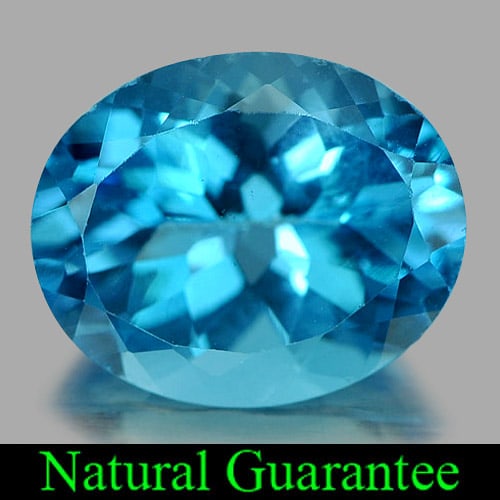 Natural Swiss Blue Topaz 5.28 Ct. Oval Shape 12.2 x 10 Mm Gemstone From Brazil: Product ID: 807163074 Product Name: Natural Blue Topaz Weight: 5.28 CT. Size: 12.2 x 10 x 6.4 MM. Shape: Oval Color: Swiss Blue Clarity:VSI Luster: Good Gems Origin: Brazil Treatment: Treated Crystal