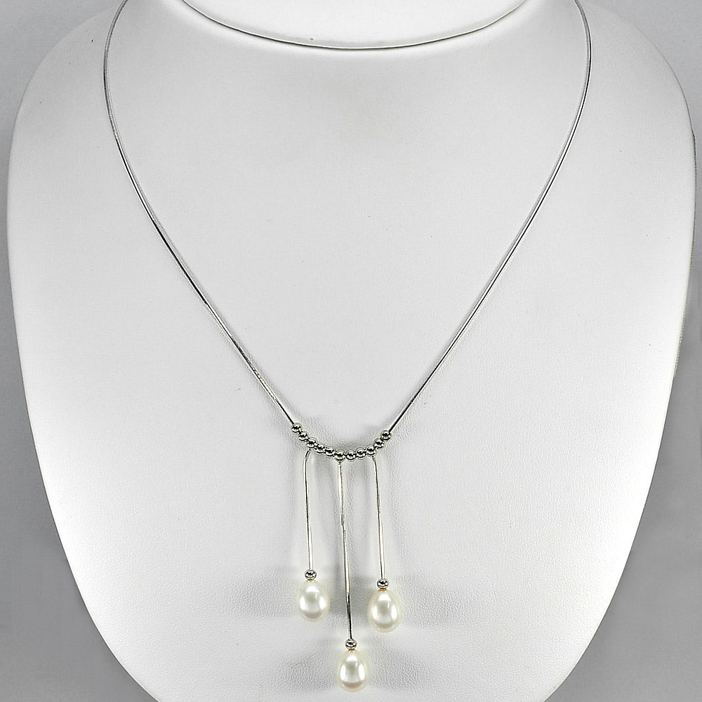 Natural White Pearl 925 Sterling Silver 6.99 Grams Necklace Length 21 Inch.: Product ID: 805205320 Product Type: 925 Sterling Silver Fine Jewelry Jewelry Weight: 6.99 Grams. Gemstones Color: White Metal: Solid Silver 92.5%. Gemstone Detail: Center: Oval White Color Pearl Size