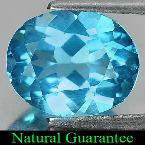 Natural Swiss Blue Topaz 5.16 Ct. Oval Shape 12 x 10 Mm Gemstone from Brazil: Product ID: 807161104 Product Name: Natural Blue Topaz Weight: 5.16 CT. Size: 12 x 10 x 6 MM. Shape: Oval Color: Swiss Blue Clarity:VSI Luster: Good Gems Origin: Brazil Treatment: Treated Crystal Stru