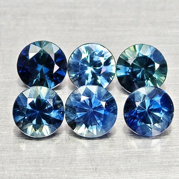 Natural Blue Sapphire 1.13 Ct. 6 Pcs Round Diamond Cut 3.6 Mm Gemstones From Madagascar (1 of 3)