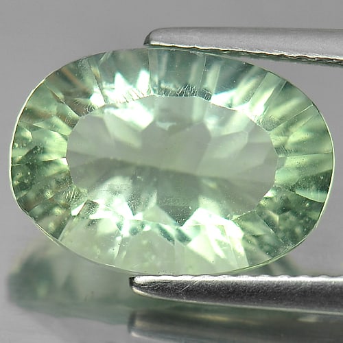 Natural Green Fluorite 6.63 Ct. Oval Concave Cut 14 x 10 Mm Gemstone from Brazil: Product ID: 802704411 Product Name: Natural Fluorite Weight: 6.63 CT. Size: 14 x 10 x 7 MM. Shape: Oval Concave Cut Color: Green Clarity:VSI Luster: Good Gems Origin: Brazil Treatment: Unheated Crysta