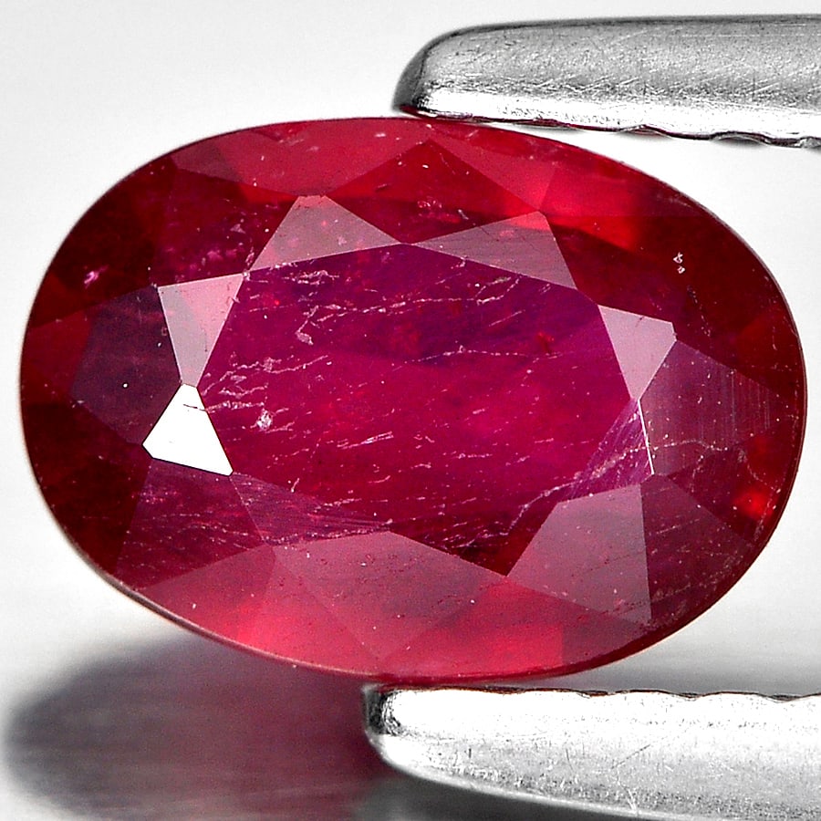 Natural Purplish Red Ruby 0.85 Ct. Oval Shape 7 x 5 Mm. Gemstone From Madagascar (1 of 3)