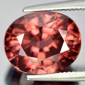Natural Zircon Imperial Pink 6.63 Ct. Clean Oval Shape 10.6 x 8.7 Mm. Unheated Gemstone