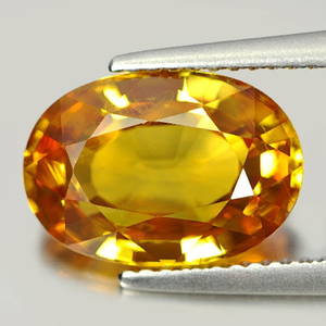 Certified Natural Yellow Sapphire 5.47 Ct. Oval Shape 8.47 x 12.11 Mm. Gemstone From Thailand