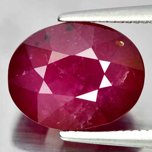 Natural Gem Purplish Red Ruby 4.58 Ct. Oval 10.4 x 8.2 x 5.5 Mm. Madagascar (1 of 3)