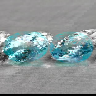 Natural Neon Blue Paraiba Color Apatite 1.09 Ct. 2 Pcs Oval Shape 6.1 x 4.1 Mm Gemstones From: Product ID: 800613613 Product Name: Natural Apatite Weight: 1.09 CT. Size: 6.1 x 4.1 x 3.3 MM. Shape: Oval Color: Neon Blue Clarity:VSI Luster: Good Gems Origin: Tanzania Treatment: Unheated Crystal