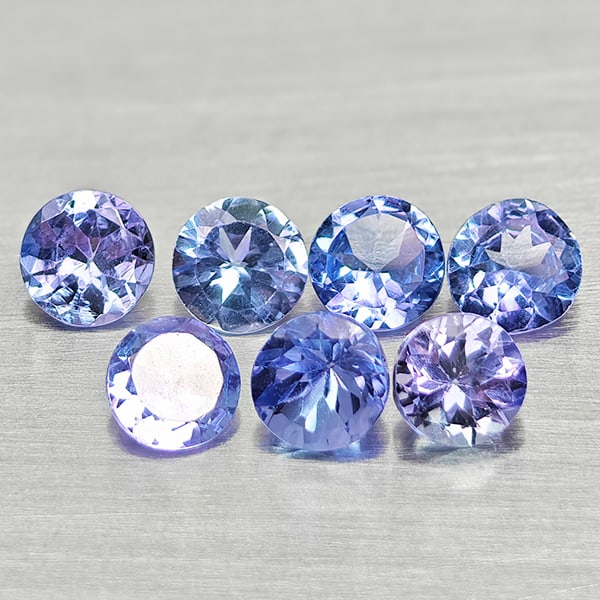 Natural Violet Blue Tanzanite 1.54 Ct. 7 Pcs Round Shape 3.7 Mm. Gemstones From Tanzania: Product ID: 807015045 Product Name: Natural Tanzanite Weight: 1.54 CT. Size: 3.7 x 3.7 x 3.3 MM. Shape: Round Color: Violet Blue Clarity:VSI Luster: Good Gems Origin: Tanzania Treatment: Heated Crysta