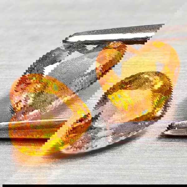 Natural Yellow Songea Sapphire 0.93 Ct. 2 Pcs Heart Shape 4.9 x 4.7 Mm Gemstones From Tanzania (1 of 3)