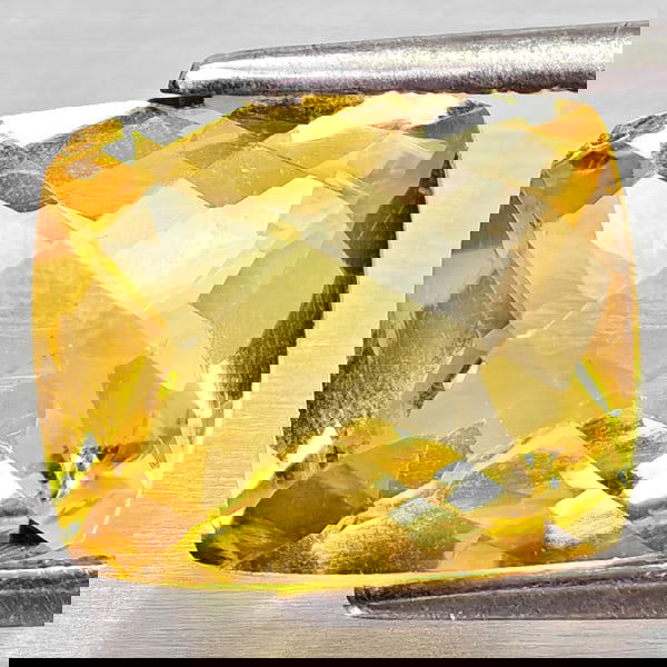 Natural Yellow Citrine 2.80 Ct. Cushion Checkerboard Cut 10.1 x 8.2 Mm Gemstone From Brazil (1 of 3)