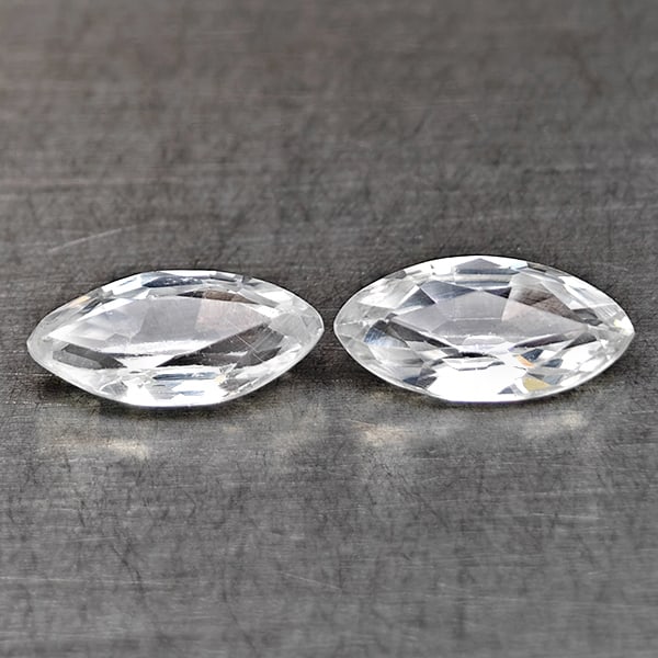 Natural White Zircon 1.53 Ct. 2 Pcs Marquise Shape 8.2 x 4.2 Mm. Gemstones From Cambodia (1 of 3)