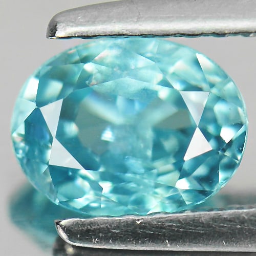 Natural Blue Zircon 1.49 Ct. Oval Shape 7.1 x 5.5 Mm Gemstone From Cambodia: Product ID: 807714983 Product Name: Natural Zircon Weight: 1.49 CT. Size: 7.1 x 5.5 x 3.8 MM. Shape: Oval Color: Blue Clarity:SI Luster: Good Gems Origin: Cambodia Treatment: Heated Crystal Structure: