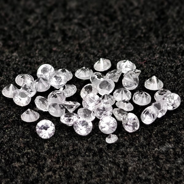 Natural White Sapphire 1.19 Ct. 42 Pcs Round Diamond Cut 1.8 Mm Gemstones From Sri - Lanka: Product ID: 806162367 Product Name: Natural White Sapphire Weight: 1.19 CT. Size: 1.8 x 1.8 x 1.3 MM. Shape: Round Diamond Cut Color: White Clarity:VSI Luster: Good Gems Origin: Sri - Lanka Treatment: