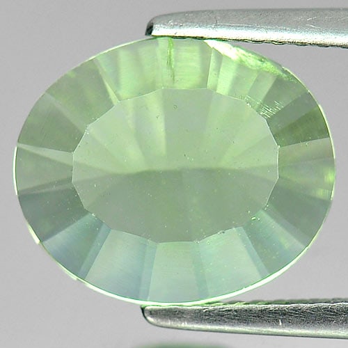 Natural Green Fluorite 4.14 Ct. Oval Concave Cut 12.3 x 10.3 Mm Gemstone from Brazil: Product ID: 802705206 Product Name: Natural Fluorite Weight: 4.14 CT. Size: 12.3 x 10.3 x 4.9 MM. Shape: Oval Concave Cut Color: Green Clarity:VVS Luster: Good Gems Origin: Brazil Treatment: Unheated 