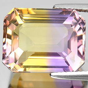 Natural Bi Color Ametrine 11.49 Ct. VVS Octagon Shape 14.5 x 11.5 Mm. Unheated Gemstone From Bolivia (1 of 3)