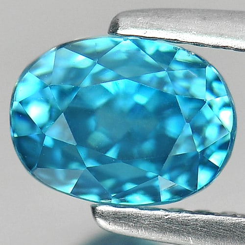 Natural Blue Zircon 2.68 Ct. Clean Oval Shape 7.3 x 5.5 Mm. Gemstone From Cambodia: Product ID: 807720890 Product Name: Natural Zircon Weight: 2.68 CT. Size: 7.3 x 5.5 x 5.9 MM. Shape: Oval Color: Blue Clarity:IF Luster: Very Good Gems Origin: Cambodia Treatment: Heated Crystal Struc