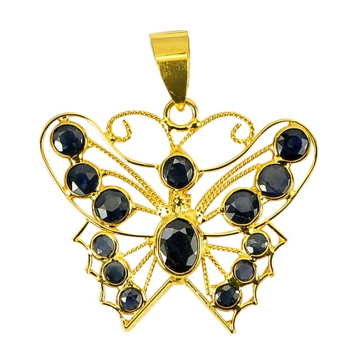 Natural Blue Sapphire 1.10 Ct. And 18k Yellow Gold Pendant Jewelry 1.02 Grams (1 of 3)