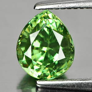 Natural Green Demantoid Garnet 1.14 Ct. Pear Shape 6.7 x 5.6 Mm. Gemstone Unheated From Madagascar
