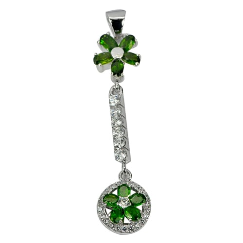 Natural Green Chrome Diopside 925 Sterling Silver Pendant Jewelry 4.94 Grams (1 of 3)
