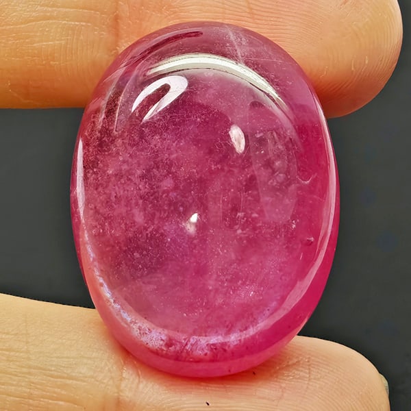 Natural Pink Red Ruby 55.34 Ct. Oval Cabochon Shape 27 x 21 Mm Gemstone From Madagascar (1 of 3)