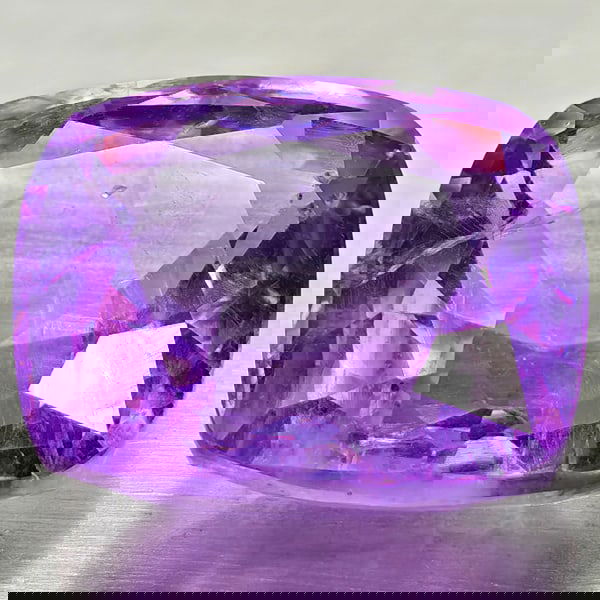 Natural Purple Amethyst 14.06 Ct. Cushion Shape 15.8 x 13.1 Mm Gemstone From Brazil (1 of 3)