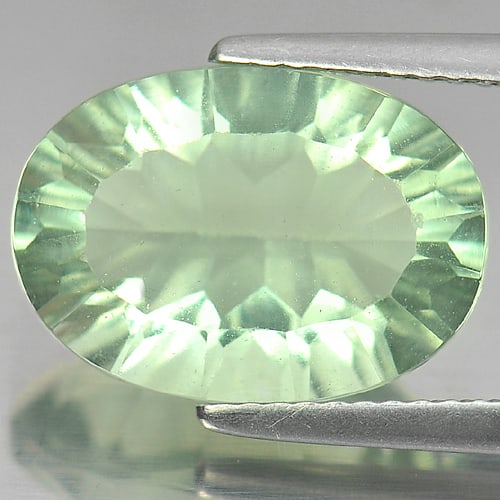 Natural Green Fluorite 6.68 Ct. Oval Concave Cut 14.2 x 10 Mm Gemstone From Brazil: Product ID: 802704558 Product Name: Natural Fluorite Weight: 6.68 CT. Size: 14.2 x 10 x 6.7 MM. Shape: Oval Concave Cut Color: Green Clarity:VSI Luster: Good Gems Origin: Brazil Treatment: Unheated Cr