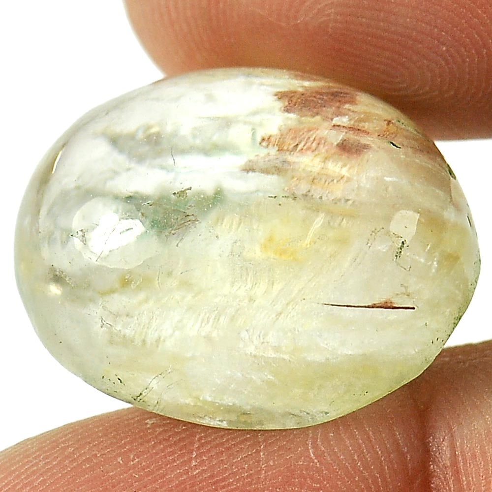 Natural Brown White Quartz 29.79 Ct. Oval Cabochon Shape 21 x 17.8 Mm. Gemstone From Thailand (1 of 3)