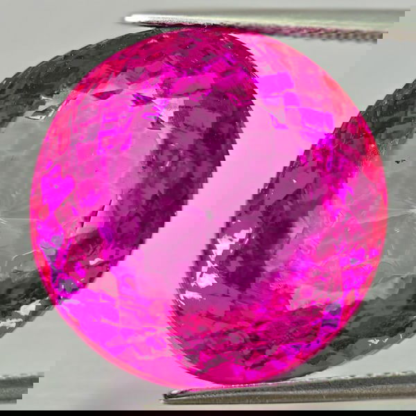 Natural Pink Topaz 31.20 Ct. Round Shape 18 Mm Gemstone From Brazil (1 of 3)