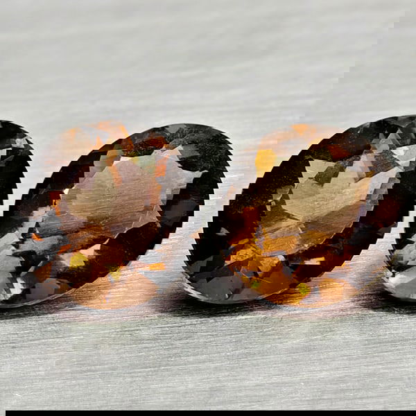 Natural Smokey Quartz 1.43 Ct. 2 Pcs Round Shape 6 Mm. Gemstones From Brazil (1 of 3)