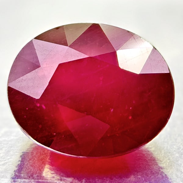 Natural Red Ruby 4.88 Ct. Oval Shape 8.4 x 10.2 Mm. Gemstone From Madagascar (1 of 3)