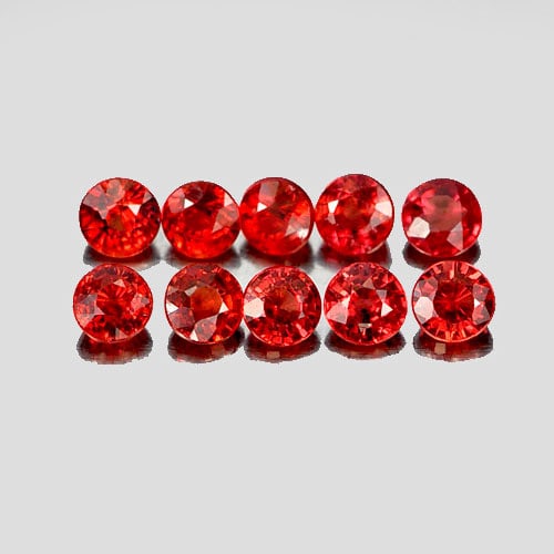 Natural Red Sapphire 1.12 Ct. 10 Pcs. VS Round Shape 2.7 Mm. Gemstones From Tanzania: Product ID: 806154905 Product Name: Natural Red Sapphire Weight: 1.12 CT. Size: 2.7 x 2.7 x 2 MM. Shape: Round Color: Red Clarity:VS Luster: Very Good Gems Origin: Tanzania Treatment: Heated Crystal S